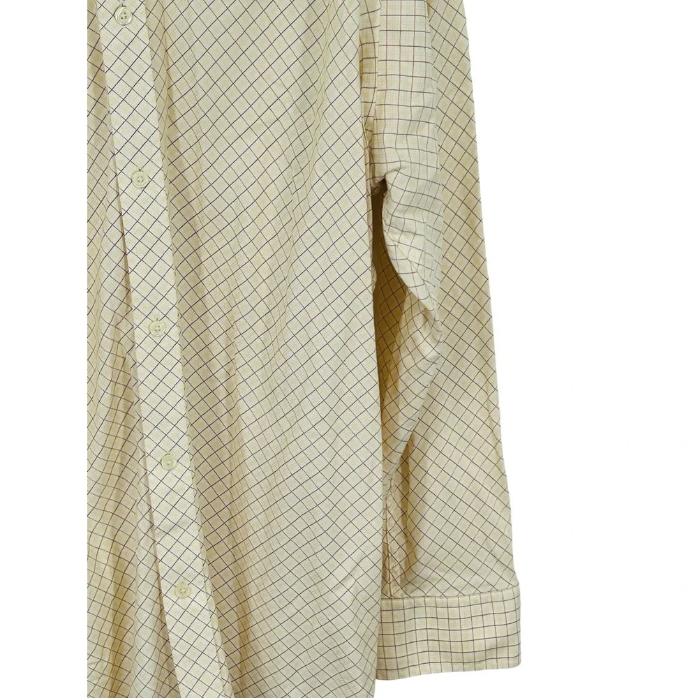 Banana Republic Slim Fit Button Down Shirt Mens XXL Yellow Plaid Long Sleeve